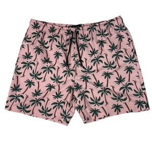 WXYZ Pink Palm Tree Shorts Men's XL Drawstring Casual Summer